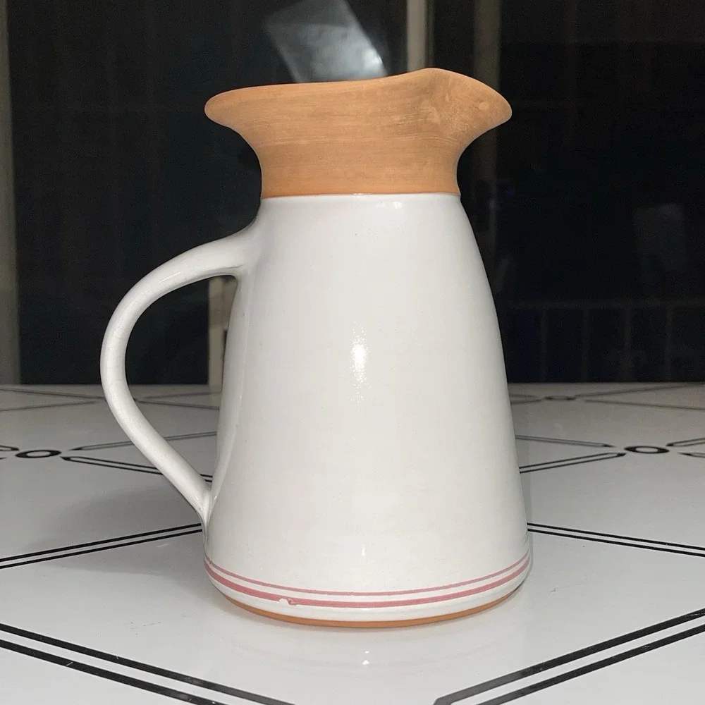 Vintage Emerson Creek Pottery Pitcher Vase Floral Flower Bedford‎ VA